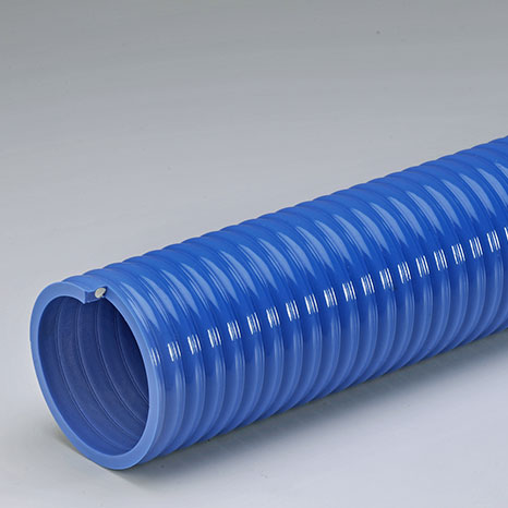 Tubo spiralato azzurro con spirale color avorio