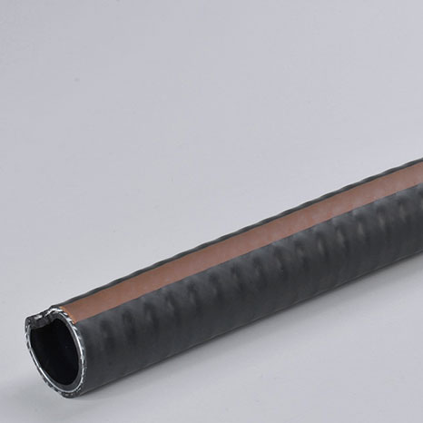 Tubo spiralato in PVC-NBR di colore nero con riga marrone