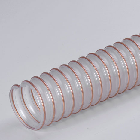 Tubo flessibile trasparente con spirale in acciaio