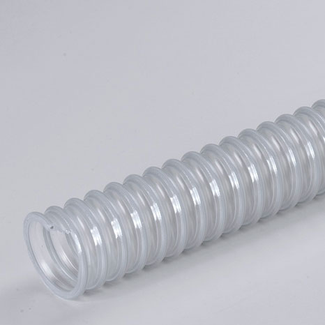 Tubo spiralato traslucido con spirale in acciaio