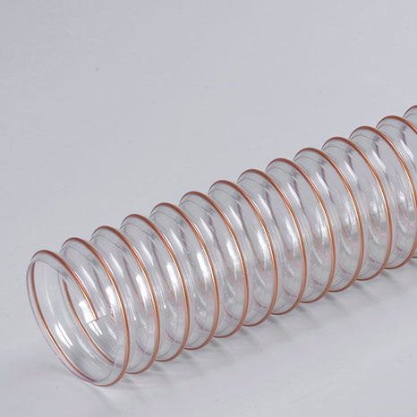 Tubo trasparente con spirale in acciaio 