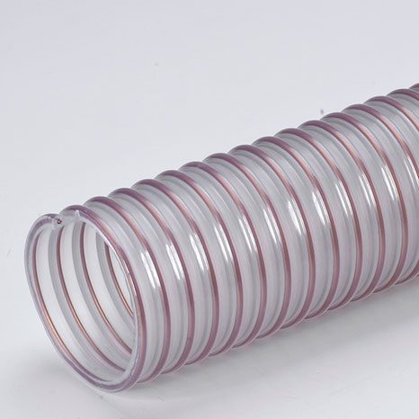 Tubo flessibile traslucido in TPu con spirale in acciaio